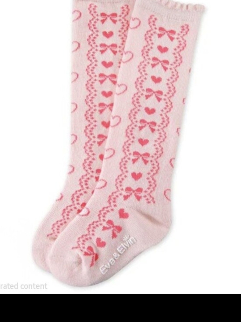 NWT Eva & Elvin Pink Bow Lace Pointelle Socks Size S (18M - 3 Years (Typically))